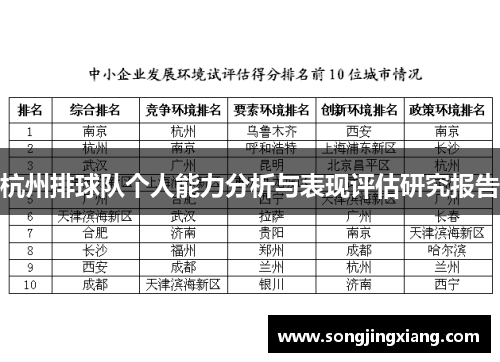 杭州排球队个人能力分析与表现评估研究报告